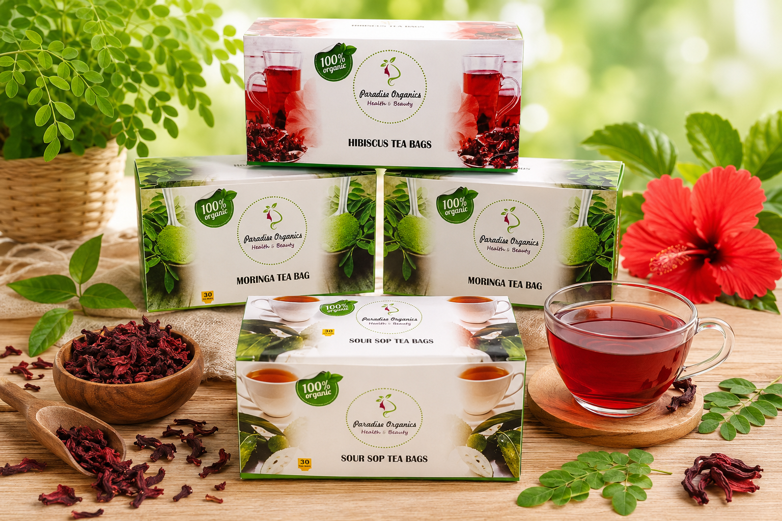 Paradise Organics Kenya organic wellness product lineup